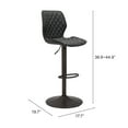 thumbnail image 3 of ZUO Seth Bar Chair Vintage Black & Dark Bronze, 3 of 13