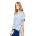 thumbnail image 2 of Expert Brand USA-Made Women's MoCA Cotton Blend Hi-Lo Boxy Shirt, Dusty Blue, Large, 2 of 5