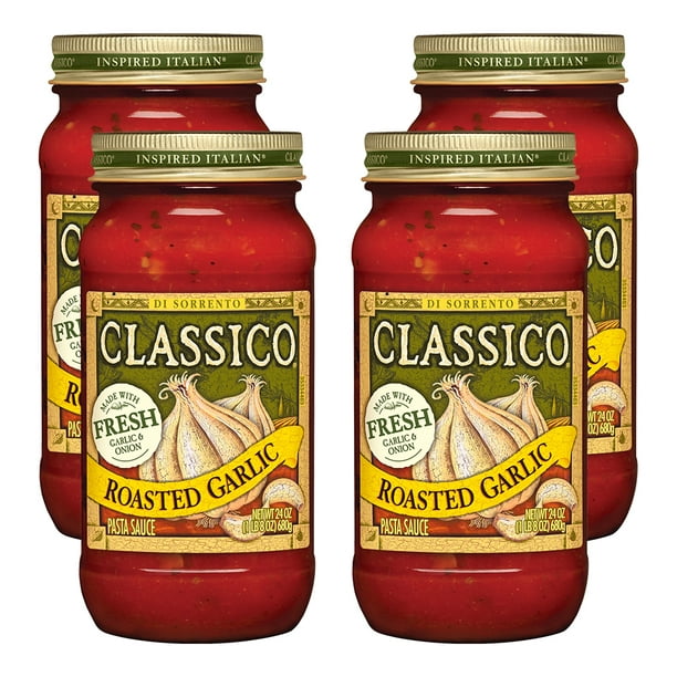 8 Pack Classico Roasted Garlic Pasta Sauce 24 Oz Jar Walmart Com Walmart Com