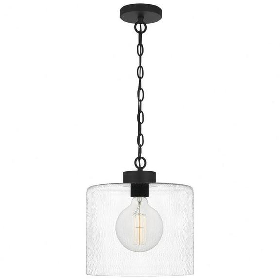 1 Light Small Mini Pendant In Transitional Style 12 Inches Wide By 13.25 Inches High-Matte Black Finish    -Traditional Installation Quoizel Lighting