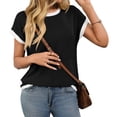 thumbnail image 4 of Joyutrip Women Front Pocket Short Sleeves Round Neck Casual T-Shirt Top, 4 of 5