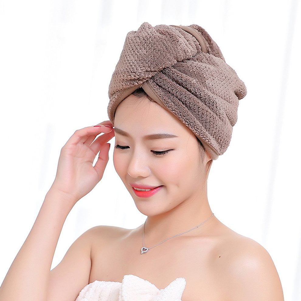 Hair Dryer Towel Drying Head Wrap Hat Makeup Cap Quick-Dry Magical Twist Turban 