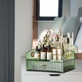 thumbnail image 3 of Caja de almacenamiento de maquillaje, organizador de cosméticos, , contenedor de almacenamiento para lápiz labial, perfume, brocha de , VERDE, 3 of 8