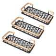 thumbnail image 4 of Shower Storage Rack, Shower Shelf Basket Aluminum Rectangle Punch Free 3 Layers with  Stickers for Home Black,Black Gold, 4 of 8