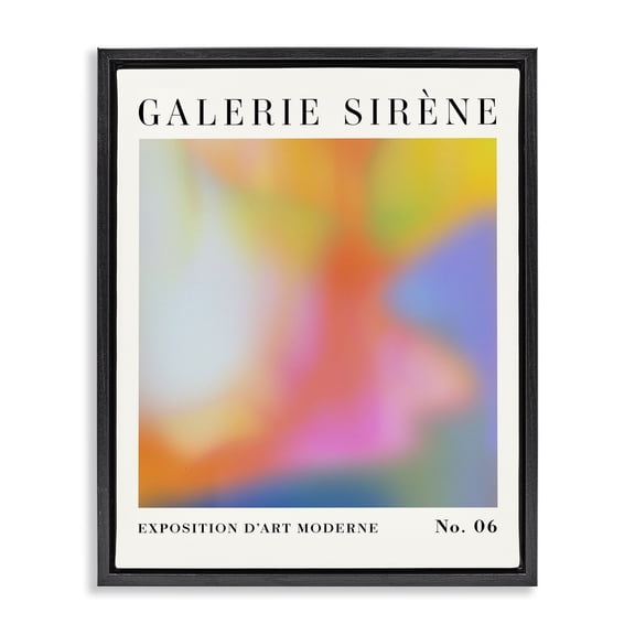 Stupell Industries Modern Abstract Aurora Pattern Black Floating Frame Canvas Art, 17 x 21, by Victoria Barnes