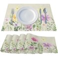 thumbnail image 3 of Wild Flowers Summer Placemats Set of 4, 12x18 Inch Floral Leaves Spring Seasonal Holiday Table Mats for Party Kitchen Dining Decoration, 3 of 6