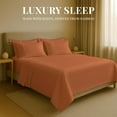 thumbnail image 3 of Sacred Thread Rayon Derived from Bamboo Sheets California King Size, 18'' Deep Pocket Cooling Sheets for Hot Sleepers, 6 PC Cooling Sheets (California King Size) (Autumn Orange), 3 of 9