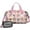 Pink French Bulldog, variant on Women Men Gym Bag,White Dog Paw Footprint Small Duffle Bag Spend the Night Bags for Women with Shoes Compartment Washbag,Detachable Shoulder Strap,19.7x8.3x11 Inches