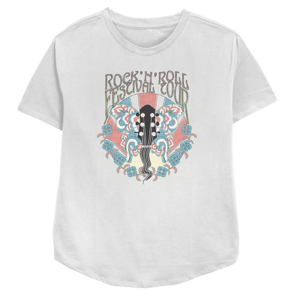 Women's Lost Gods Rock 'N' Roll Festival Tour Poster Graphic Tee White Medium