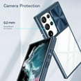 thumbnail image 5 of Compatible with Galaxy S23 Ultra Clear Case with Sliding Camera Lens Cover, Built-in Screen Protector Soft TPU Bumper Case Transparent Acrylic Back Heavy Duty Shockproof Durable Phone Case Blue, 5 of 6