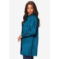 thumbnail image 3 of Roaman's Women's Plus Size Kate Long-Sleeve Crisp Cotton-Blend Button-Front Tunic, 3 of 6