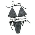 thumbnail image 1 of Women Swimwear 2Pcs/Set Swim Pool Matching Triangle Bottoms Attractive Two-pieces Bikini Set, 1 of 5
