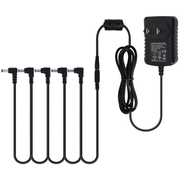 Adaptador de Suministro de Energía Pigtone 9V DC 1A Negro con Cables de Cadena Tipo Margarita para P