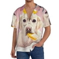 thumbnail image 3 of Fotbe Dog Sitting In Bathtub With Duck On Head print Short Sleeve Button Down Shirts for Men Casual Summer Beach Wrinkle Free Shirt-4X-Large, 3 of 7