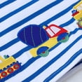 thumbnail image 6 of Kids Tshirt Short Sleeve Crewneck Striped T-Shirts Cartoon Embroidered Top Fashion Tops Tees Summer Tops Boys Tshirt Size 5-6 Years, 6 of 7