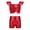 Red, variant on SiiRoh Girls 2pcs Modern Jazz Dance Set Sparkly Sequins Cheer Performance Gymnastics Ballet Dancewear Hot Pink 6