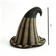 thumbnail image 3 of Handwoven Striped Rattan Witch Hat Decor, Black & Natural Wicker Wizard Hat Ornament, for Halloween, Farmhouse, Home, Party Decor, 3 of 7