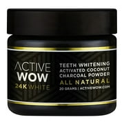 Active Wow 24K White Charcoal Teeth Whitening Powder, Enamel Safe, 0.7 oz