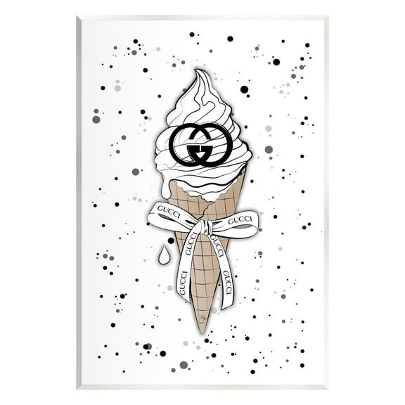 Stupell Industries Glam Ice Cream Pattern Beauty & Fashion Painting Unframed Art Print Wall Art, 10 x 15