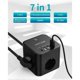 thumbnail image 2 of Regleta USB Cube con 3 enchufes y 3 puertos USB, regleta eléctrica con interruptor, toma USB adecuada para teléfono, almohadilla, regleta de pared para el hogar y la oficina, 1,5 m, negro, 2 of 5