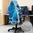 thumbnail image 3 of SCRAWLGOD Abstract Marble Print Blue Pattern Gaming Chair Cover, Dustproof Computer Chair Cover with Armrest Cover Stretchable Chair Covers Rotating Chair Protection Universal Fit, 3 of 7