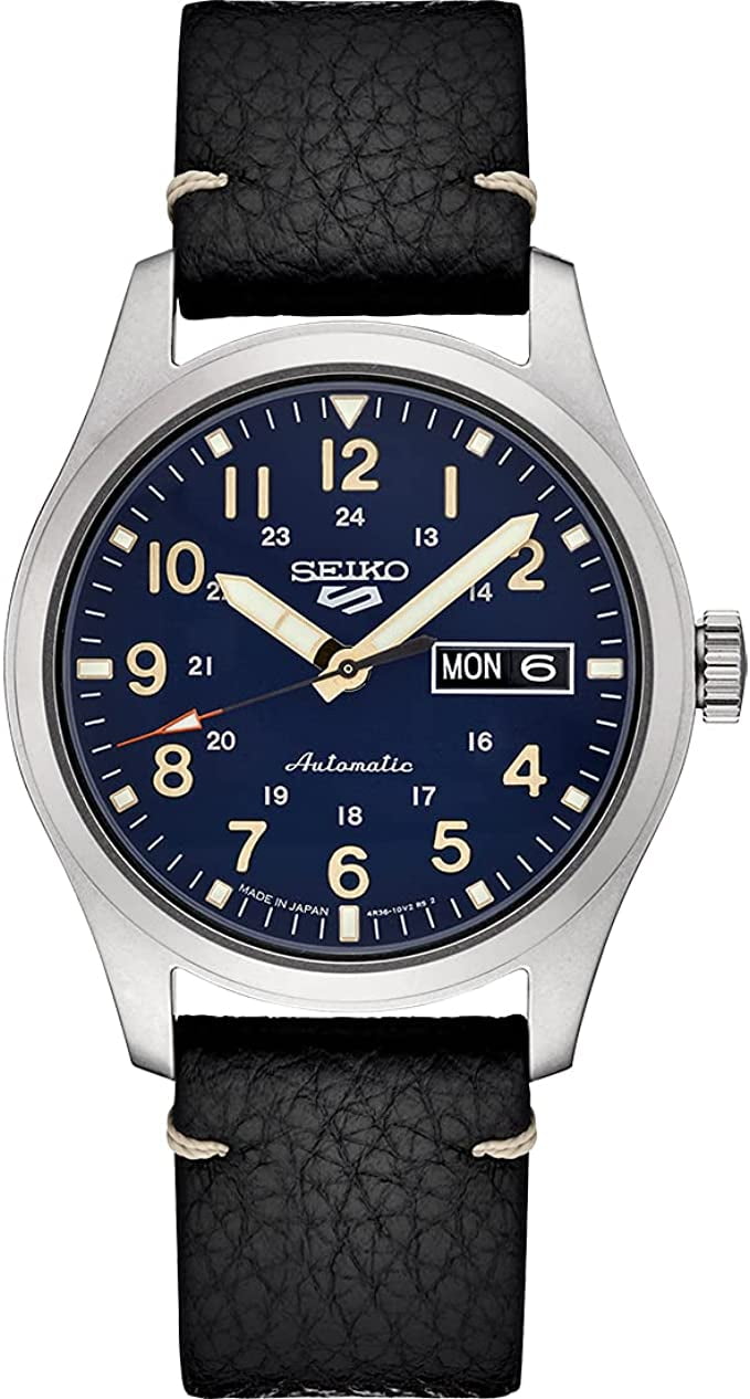 Seiko 5 Sports SRPD93 Blue Dial Black Rubber Day Date Automatic