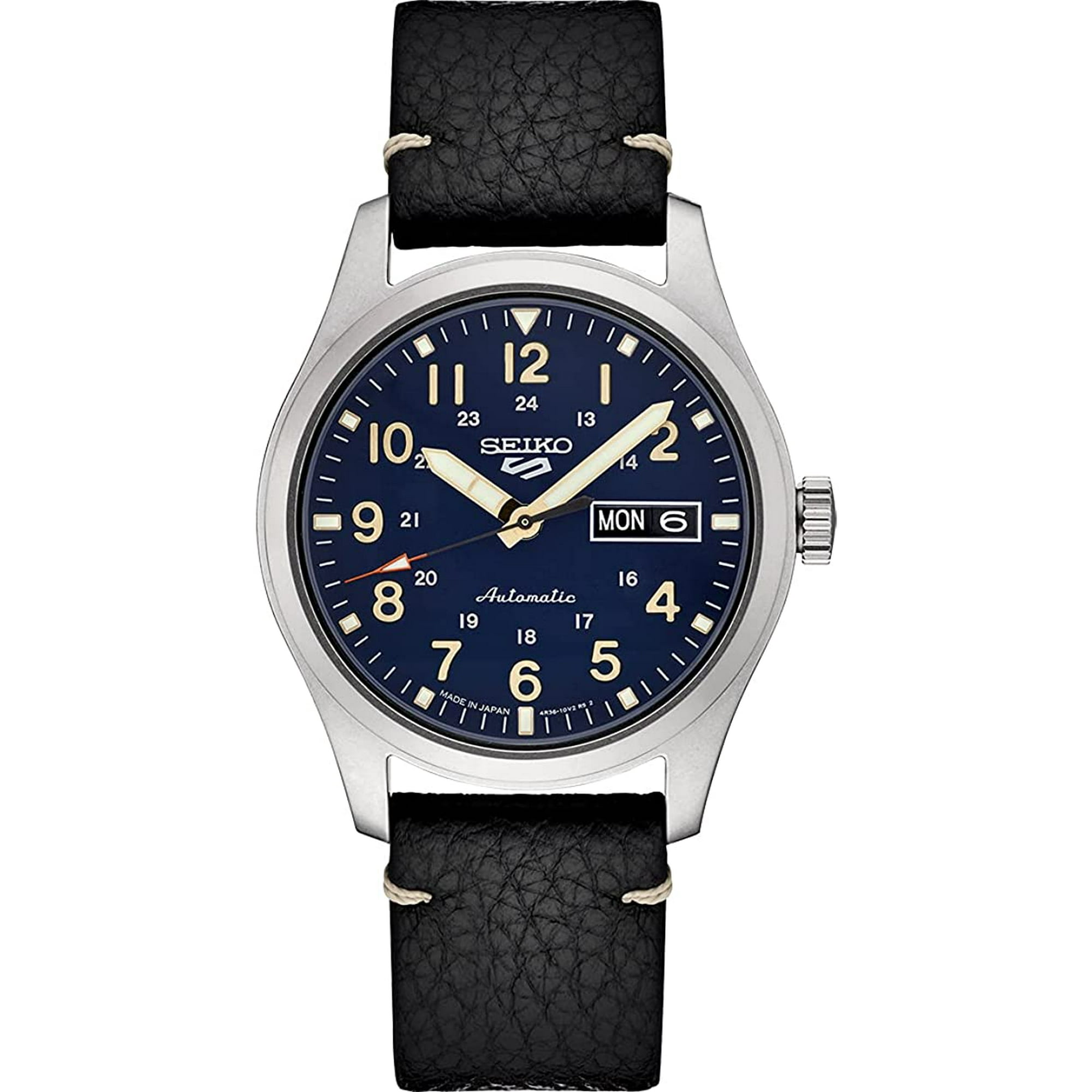 Seiko 5 Automatic Leather Mens Watch