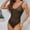 Coffee, variant on Women's One-Piece Swimsuit Solid Color O-Ring Wide Straps Round Neck Low Back Flattering Tummy Control Swimsuit 2026 New Coffee M