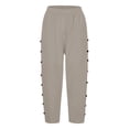 thumbnail image 5 of JJHGVB Cotton Linen Capris for Women Below the Knee Cotton Linen Pants Pedal Pushers for Women Elastic Waist Shorts Baggy Shorts Women Bermuda Shorts Women Linen Shorts Beach Vacation Outfits Khaki S, 5 of 9