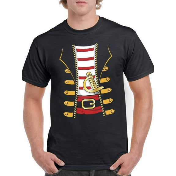 Smartprints Mens Graphic Tee - Pirate Costume - Regular Fit 100% Cotton