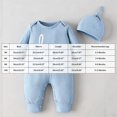 thumbnail image 5 of mgoYE Newborn Baby Boy Clothes Letter/Pattern Printed Romper Jumpsuits One Piece Infant Coming Home Outfit 1/2/3Pcs Clothing Set(Light Blue,3-6 Months), 5 of 9