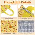 thumbnail image 4 of Golden Retrievers and Pioneer Flower Insulated Lunch Bag for Women & Adults,Large Portable Soft Cooler Lunch Bag,Thermal Food Storage Tote with Pearl Cotton,8.66L,8.75x5.75x9.5 Inch, 4 of 6