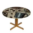thumbnail image 3 of HAOXIT Round Fitted Table Cover for Dining Tables,Elastic Edged Tablecloth and Cup Waterproof Tables Cover Cloths for Kitchen Dinner,Party,Events,Wedding Taupe 42-46, 3 of 8