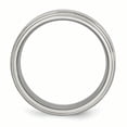 thumbnail image 2 of Stainless Steel Ridged-Edge 8mm Brushed and Polished Band Ring 12.5 Size, 2 of 6