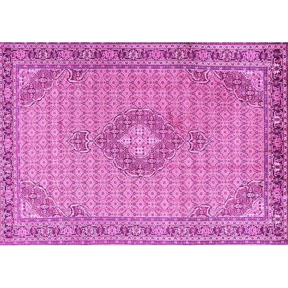 Ahgly Company Indoor Rectangle Medallion Pink Traditional Area Rugs, 7' x 10'