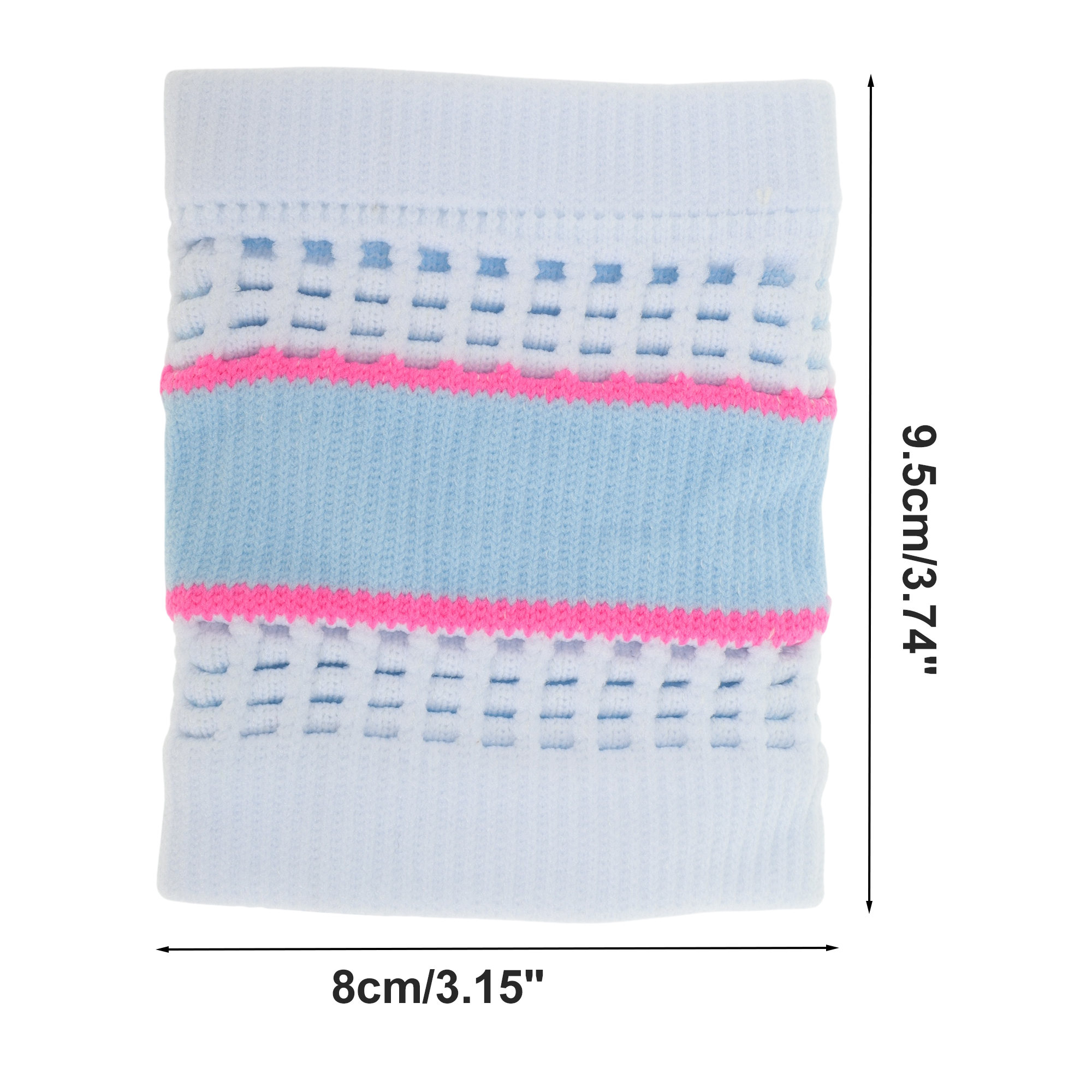 Unique Bargains Durable Perspiration Wicking Wrist Sweatbands 1 Pc White Light Blue
