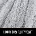 thumbnail image 3 of YJ.GWL Shaggy Soft Longfur Throw Blanket Plush Sherpa Warm Blanket for Kids and Adult Bed Sofa,90"x90",Light Gray, 3 of 7