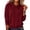 Wine, variant on Nowekniz Fall Women Knit Fleece Hoodie Pullover Sweater, Loose Fit Long Sleeve Drawstring Hooded Sweatshirt with Pockets, Casual Fashion Daily Outfit Top