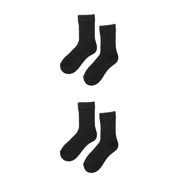 Guardurnaity 1 par de calcetines de invierno para clima frío, calcetería térmica para suelo de Color sólido, calentador de pies, transpirable, Negro Hombres 2piezas