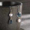 thumbnail image 4 of Pendientes de Gota de Agua con Perlas Barrocas Asimétricas Estilo Bohemio Vintage Shaofei, 4 of 5