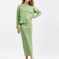 thumbnail image 1 of Conjunto elegante de 2 piezas para mujer traje de vacaciones holgado con cuello alto y hombros caídos, 1 of 7