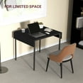 thumbnail image 3 of 47.2" Industrial Drop Leaf Dining Table for 2-4 People - Space Saving Folding Kitchen Table with Metal Frame, Black, 3 of 8