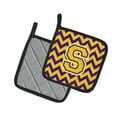 thumbnail image 2 of Carolines Treasures CJ1041-SPTHD Letter S Chevron Purple and Gold Pair of Pot Holders, 7.5HX7.5W, multicolor, 2 of 2