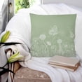 thumbnail image 3 of 18x18 Pillow Covers Set of 2, Sage Green Wildflowers Throw Pillow Covers Decorative Couch Cushion Case, Modern Floral Butterfly Plant Microfiber Square Pillowcases for Bedroom Car Living Room, 3 of 7