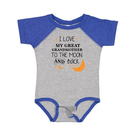 

Inktastic I Love My Great Grandmother to the Moon and Back Gift Baby Boy or Baby Girl Bodysuit