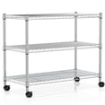 thumbnail image 1 of Estantes de almacenamiento YSSOA de 3 niveles, resistentes, 340 kg de capacidad, cromados, 1 of 8