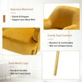 thumbnail image 3 of Fall Velvet Upholstered Accent Chair Metal Legs Curved Backrest Lounge Home Armchair Bedroom Adult Mustard, 3 of 13