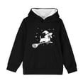 thumbnail image 6 of CBASIHI Girls Halloween Sweatshirts with Pockets Fleece Long Sleeve Funny Witch Dog Print Casual Cute Pullover Hoodies for Children Black 4 T, 6 of 7