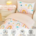 thumbnail image 5 of ZRNBAST 4 Piece Girls Toddler Bedding Set, Colorful Love Hearts Rainbow Bedding Set for Baby Girls, White, 5 of 8