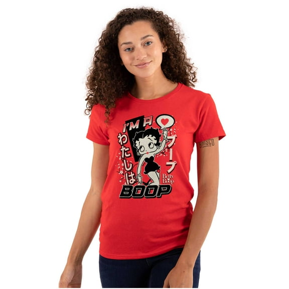 Kanji Style Retro Cartoon I'm a Boop Women's T Shirt Ladies Tee Brisco Brands S